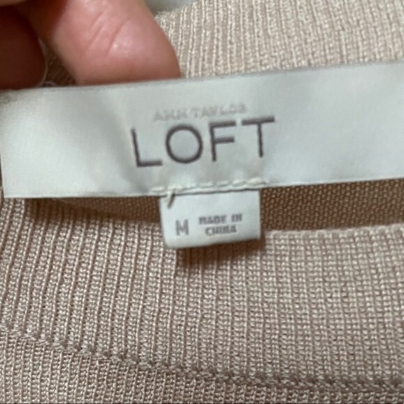 LOFT Ann Taylor Color Block Light Weight Sweater in Tan and Black M - Picture 4 of 8